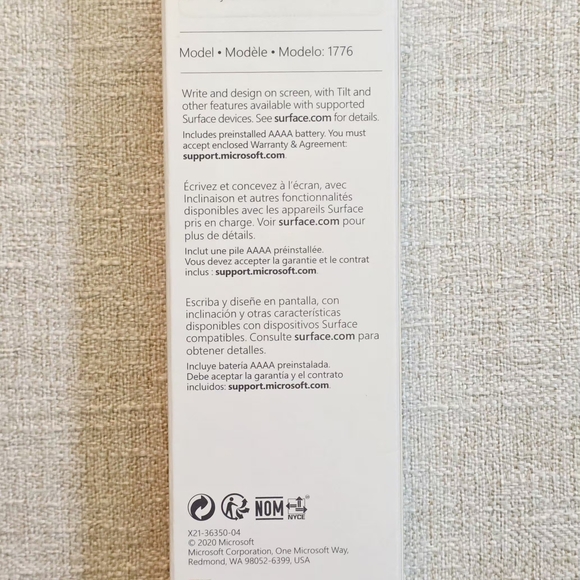 Microsoft Surface Pen Model 1776 Black Open Box - Never Used, Unable To Return - Picture 3 of 6